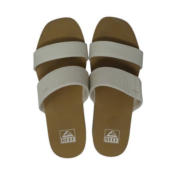 Reef Hali Hi 2 Bar White Open Toe Platform Wedge Slide Sandals Womens 10 - Picture 9 of 13